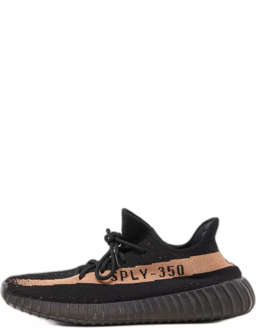 Yeezy x Adidas Black Knit Fabric Boost-350-V2-Core-Black Copper Sneaker