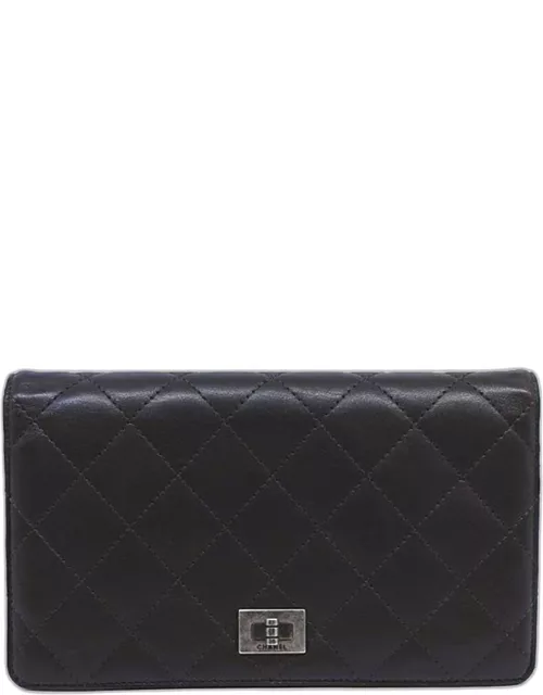 Chanel Black Quilted Leather Continental Wallet