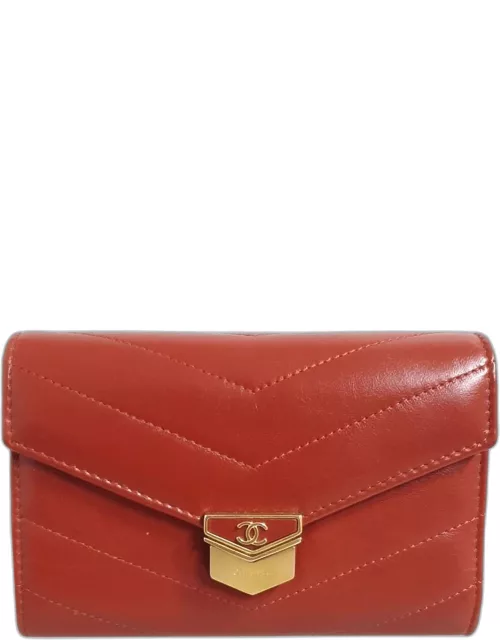 Chanel Red Leather Medium Wallet