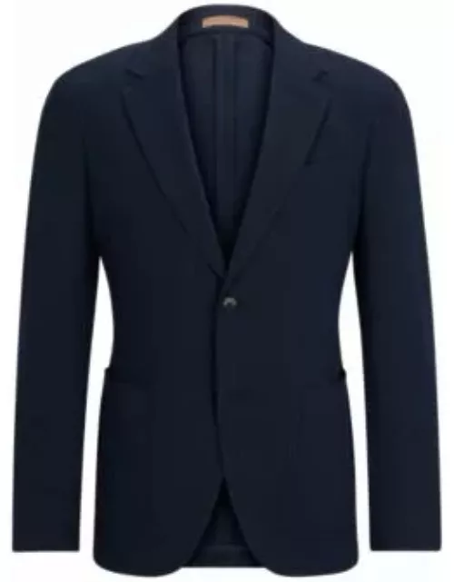 Slim-fit jacket in a performance-stretch wool blend- Light Blue Men's Sport Coat