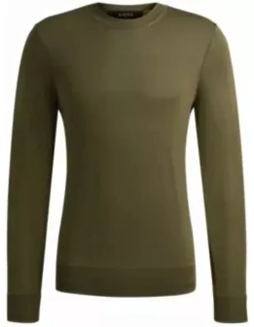 Regular-fit sweater in fine-gauge silk- Light Green Men's Sweater