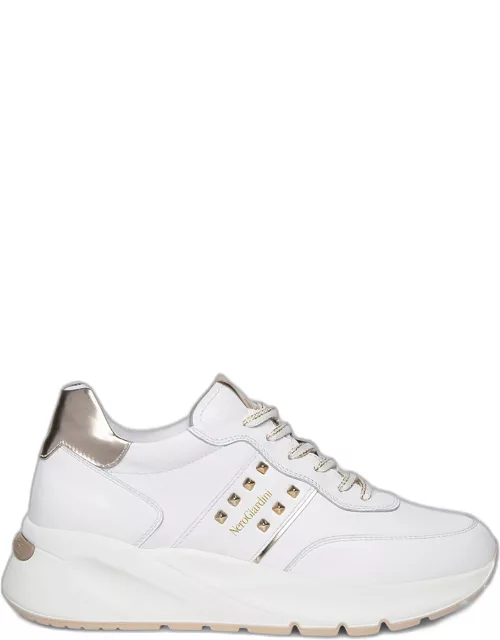 Studded Retro Low-Top Leather Sneaker