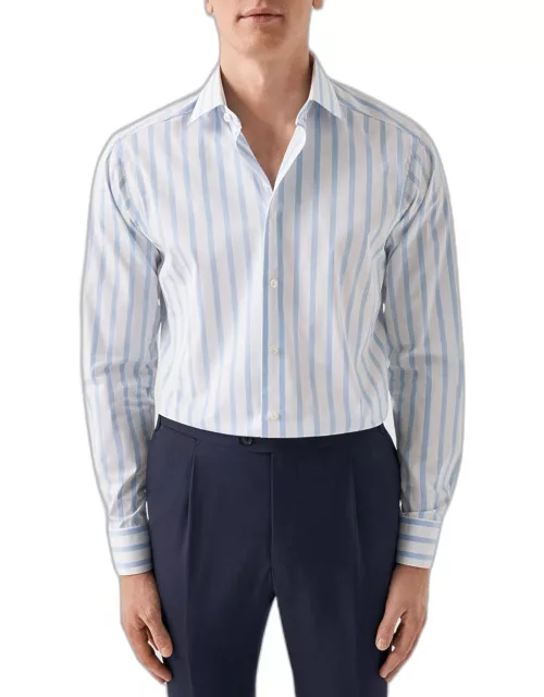 Men's Contemporary Fit Striped Elevated Poplin Shirt