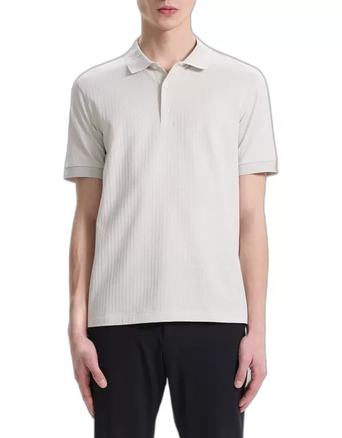 Men's Geo Short-Sleeve Zelig Jacquard Polo Shirt