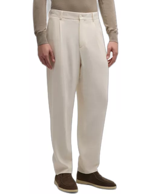 Men's Pleated Wool-Blend Suit Pant