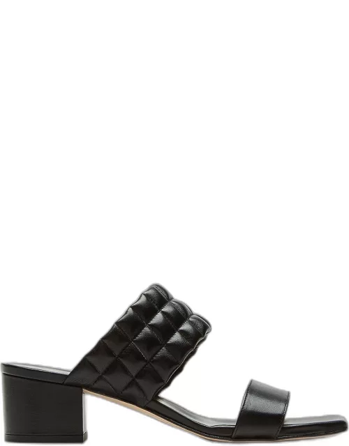 Rossy Quilted Leather Slide Mule