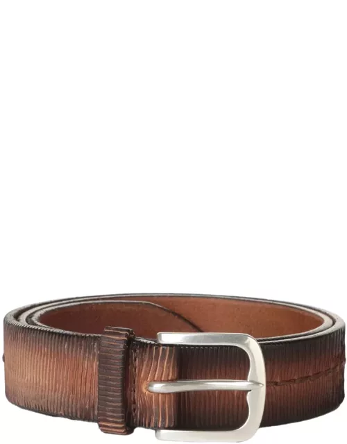 Orciani Brown Blade Belt With Stitching