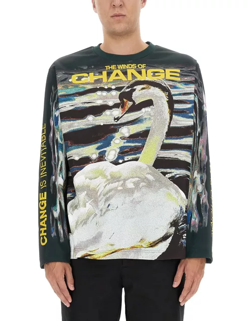 burberry swan print t-shirt