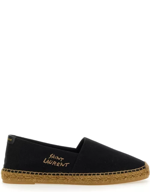saint laurent espadrille with embroidered logo
