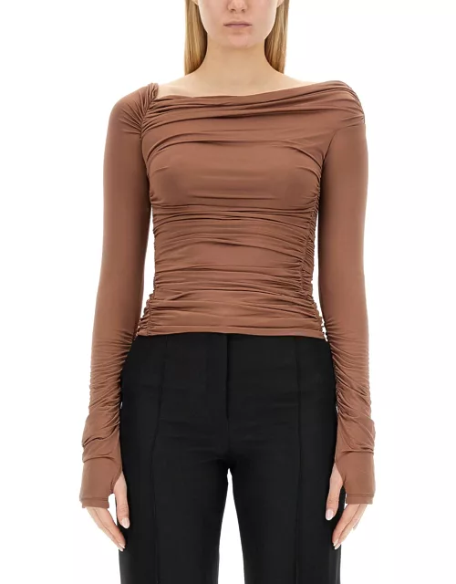 helmut lang top with ruffle