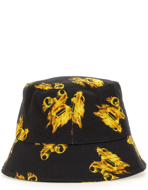 palm angels bucket hat with "all burning monogram" print