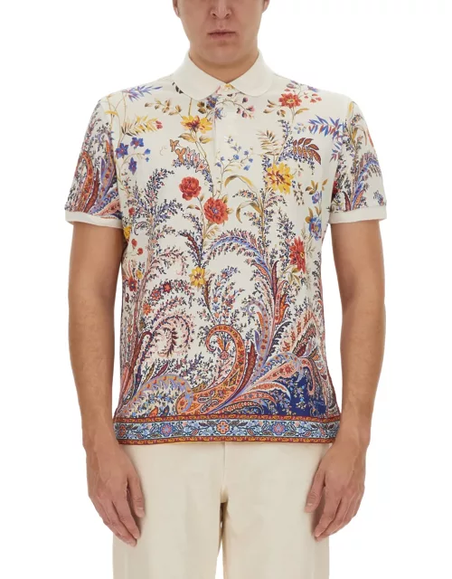 etro polo shirt with floral paisley print