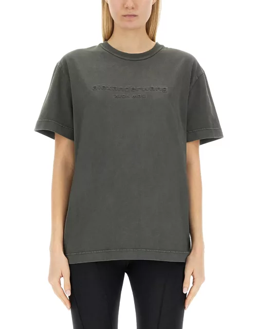 alexander wang t-shirt with embossed logo