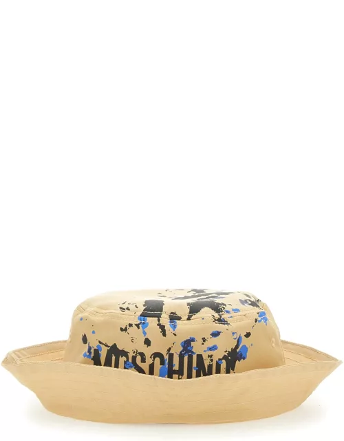 moschino bucket hat with logo