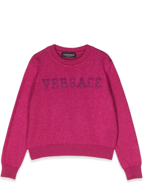 versace crew neck pullover with embroidered logo