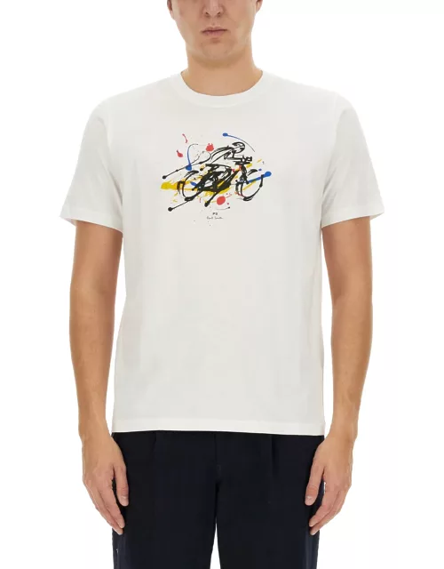 ps by paul smith cyclist print t-shirt