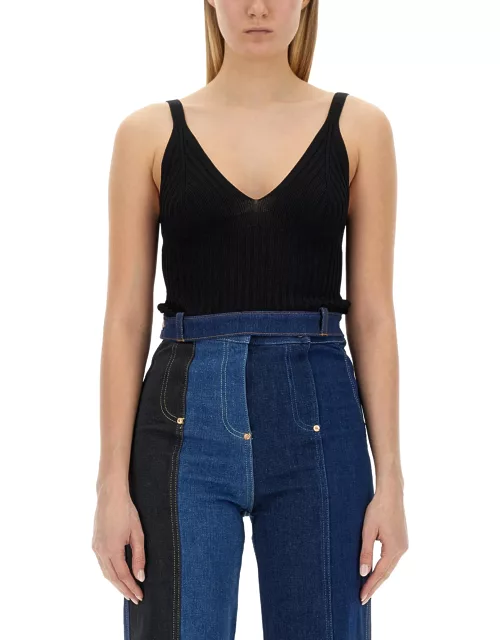 moschino jeans v-neck top