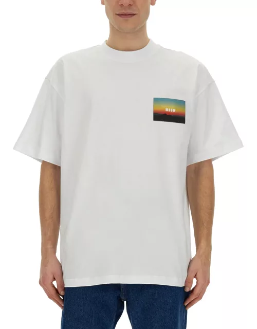 msgm t-shirt with "sunset" patch application