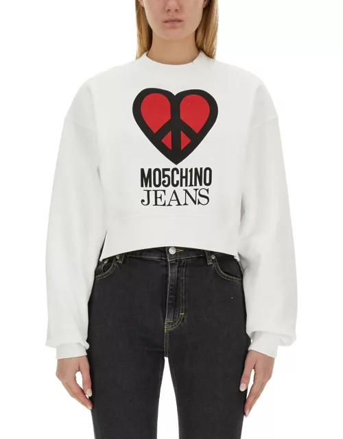 moschino jeans sweatshirt with logo