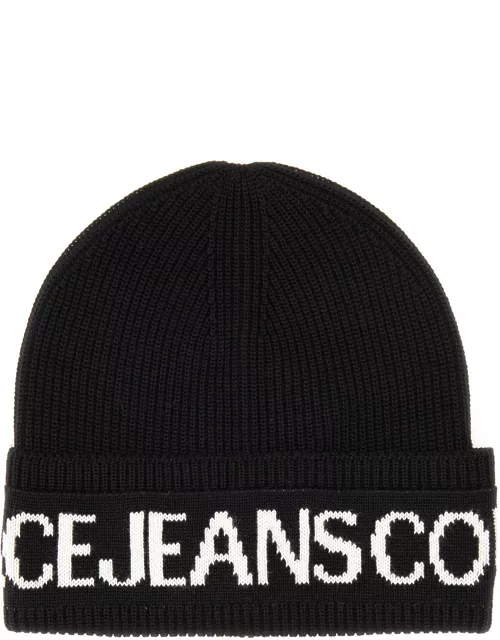 versace jeans couture beanie hat with logo