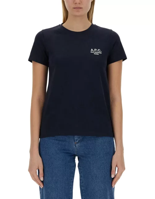 a.p.c. t-shirt with logo embroidery