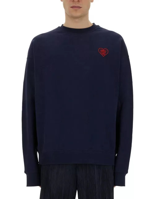 family first sweatshirt with heart embroidery