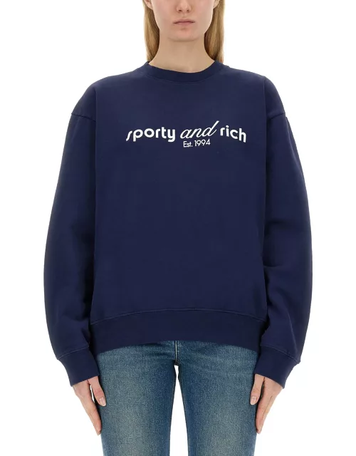 sporty & rich co logo sweatshirt