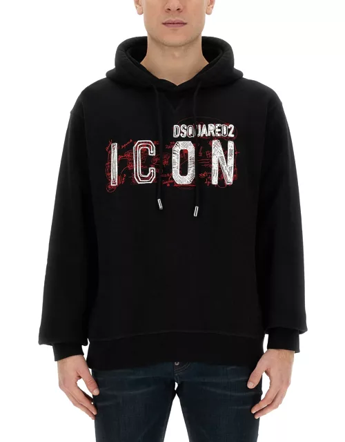 dsquared "icon" scribble cool fit sweatshirt