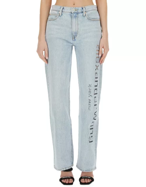 alexanderwang.t ez logo jeans and cut-out