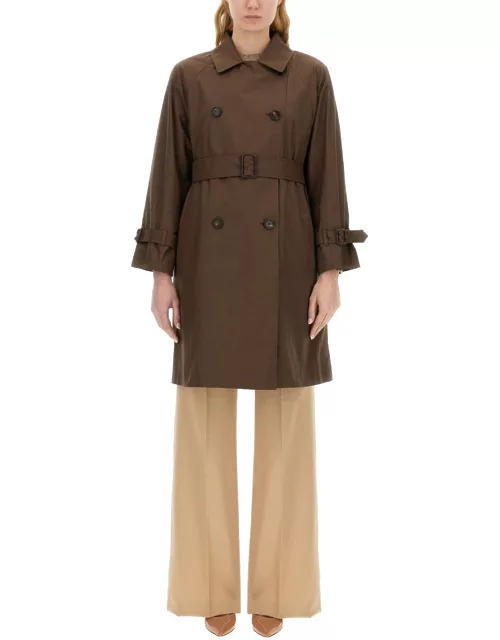 max mara double-breasted trench coat "the cube"