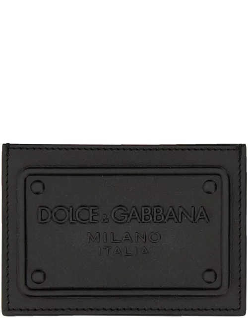 dolce & gabbana leather card holder with logo
