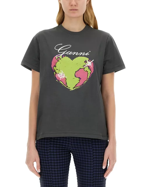 ganni t-shirt with logo