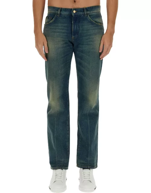 dolce & gabbana jeans with logo plaque