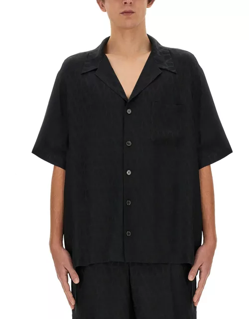 valentino bowling shirt with iconographe toile pattern