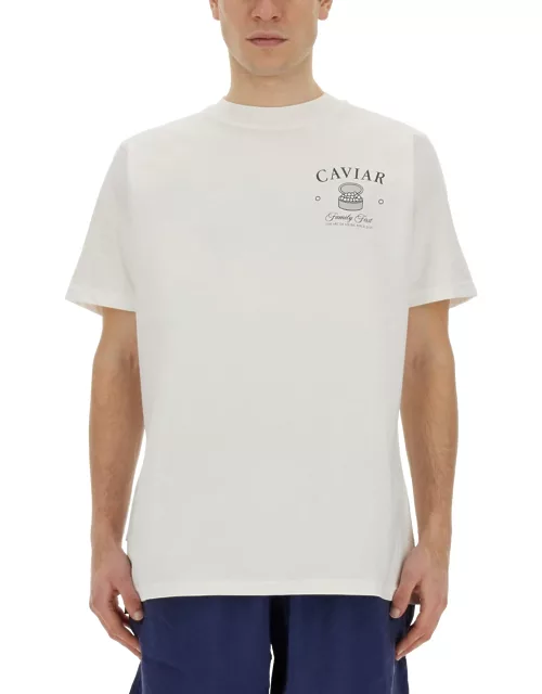 family first t-shirt with "caviar" print