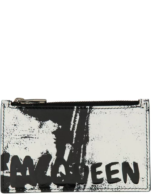 alexander mcqueen card holder with logo