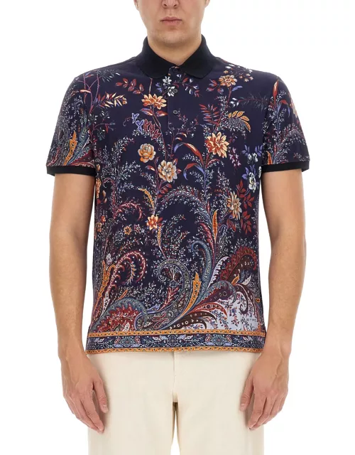 etro polo shirt with floral paisley print
