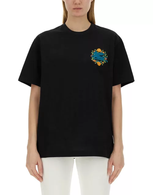etro t-shirt with pegasus embroidery