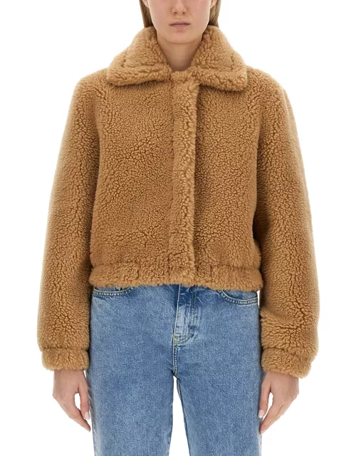 moschino jeans furry effect jacket