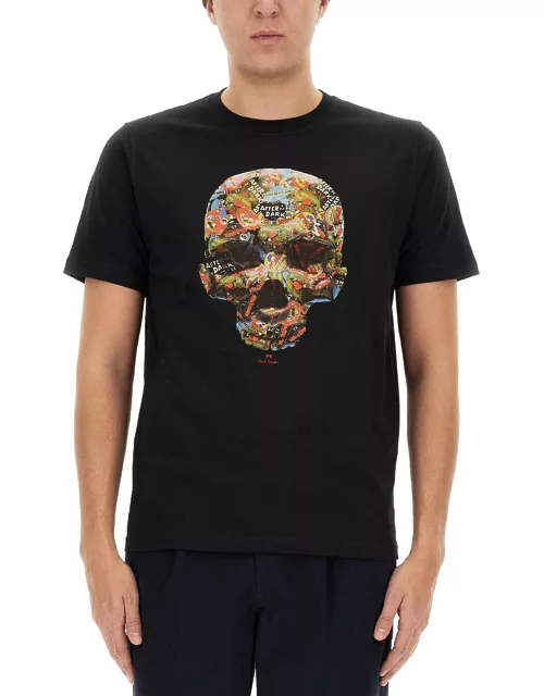 ps by paul smith skull print t-shirt