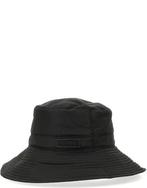 ganni bucket hat with logo