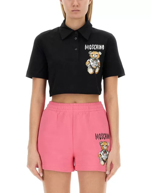 moschino cropped fit polo shirt