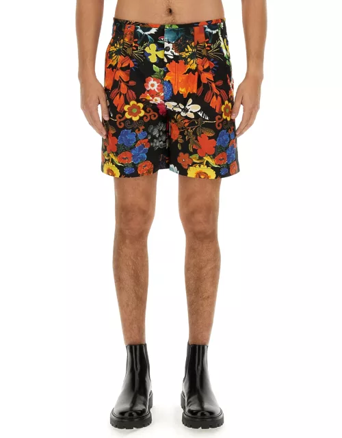 moschino bermuda with floral pattern