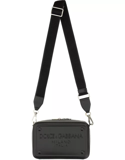 dolce & gabbana logo embossed shoulder bag