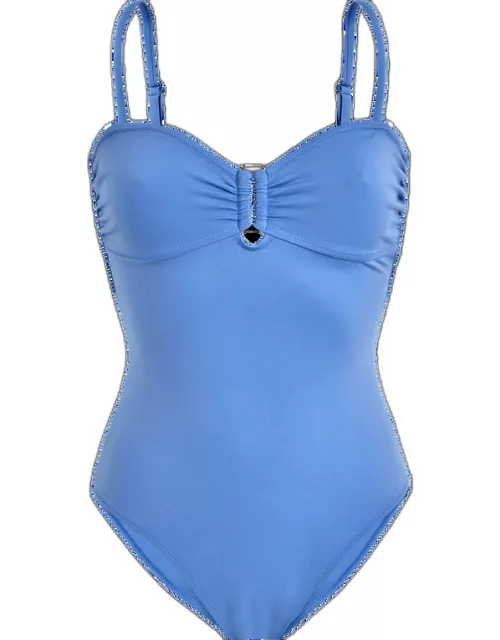 Women One-piece Swimsuit Solid - Swimming Trunk - Lucette - Blue