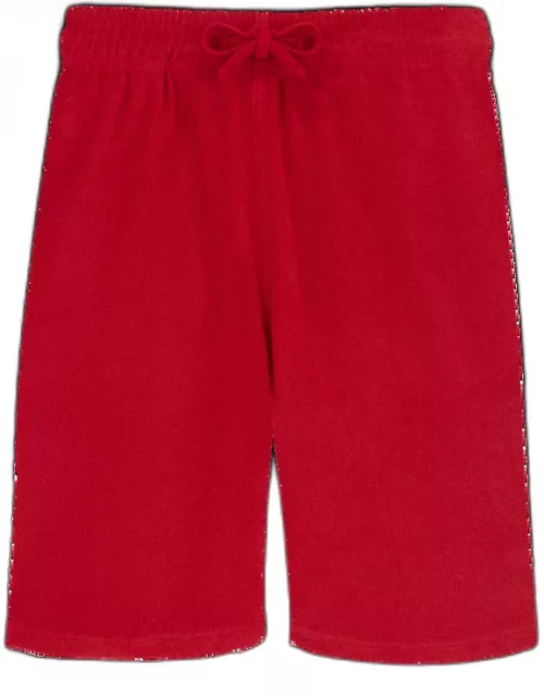 Unisex Terry Bermuda Shorts Solid - Bermuda - Bolide - Red