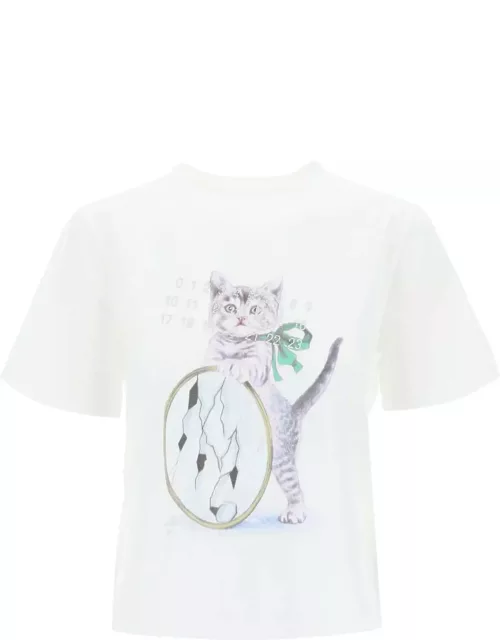 MM6 MAISON MARGIELA Cat print T-shirt with seven