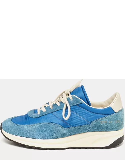 Common Projects Blue Suede and Fabric Low Top Sneaker