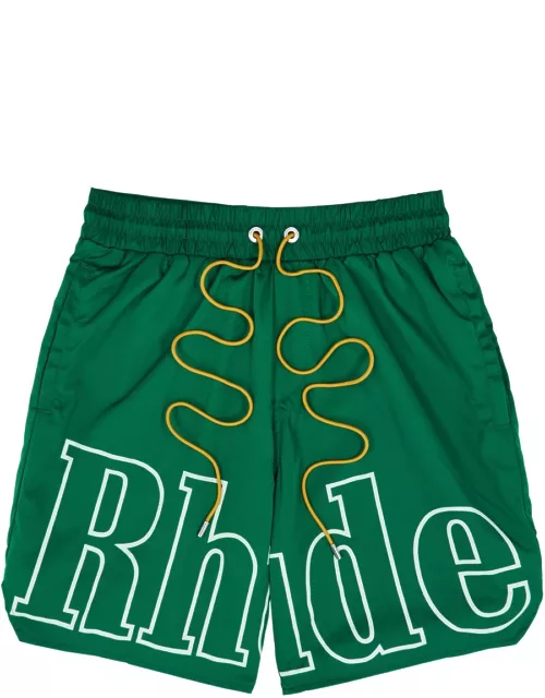 Rhude Logo-print Nylon Track Shorts - Green
