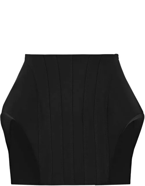 Mugler Cut-out Twill Mini Skirt - Black - 38 (UK10 / S)